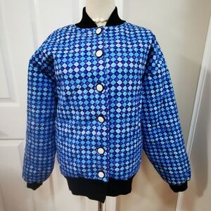 Blue Geometric Women's Jacket